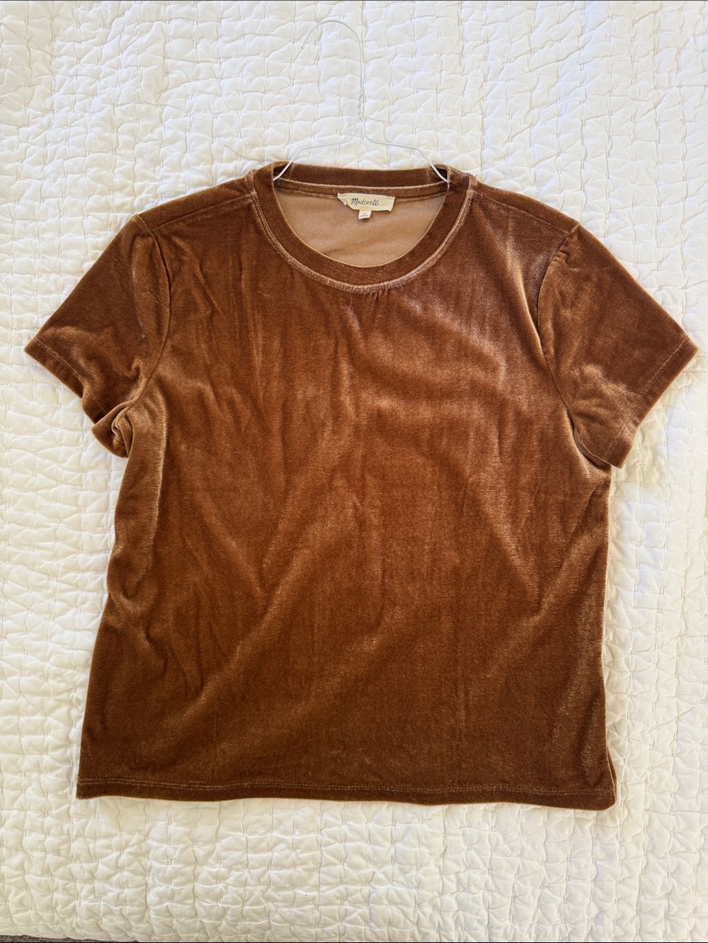 Madewell Brown Velvet Short Sleeve Tee